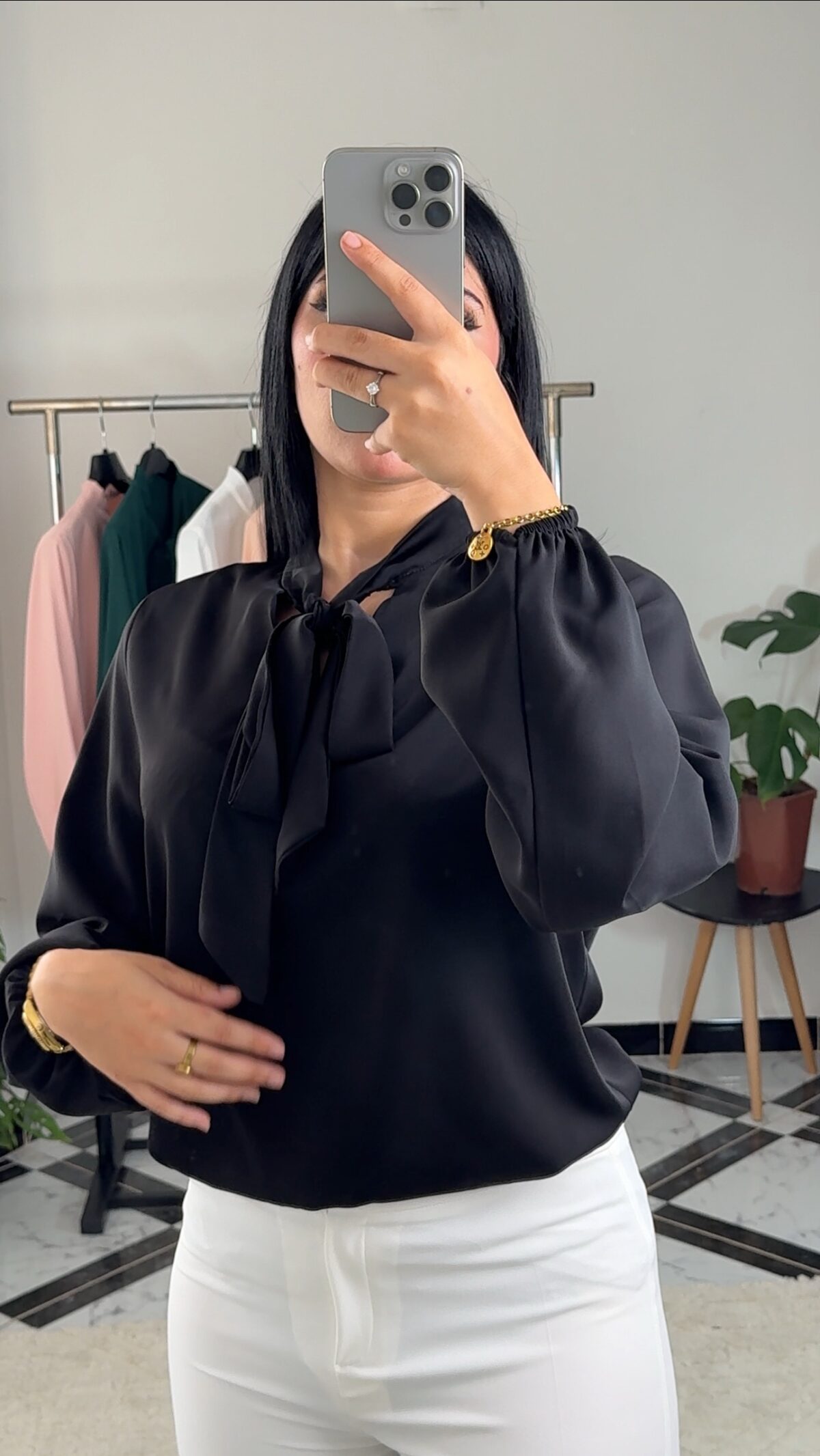 Chemise Col Cravate Élégante