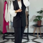 Ensemble Femme 3 Pièces – Gilet, Pantalon et Chemise Blanche