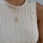 Pull sans manches en tricot côtelé