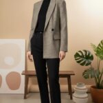 Blazer motif pied-de-poule