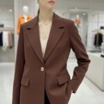 Blazer Marron Chocolat – Coupe Classique
