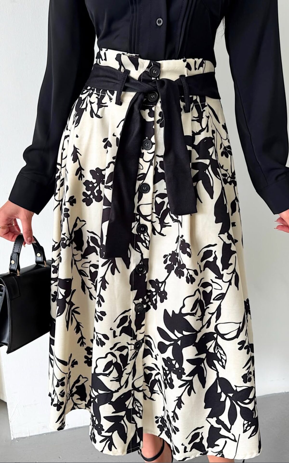 La Jupe Boutonnée Bicolore