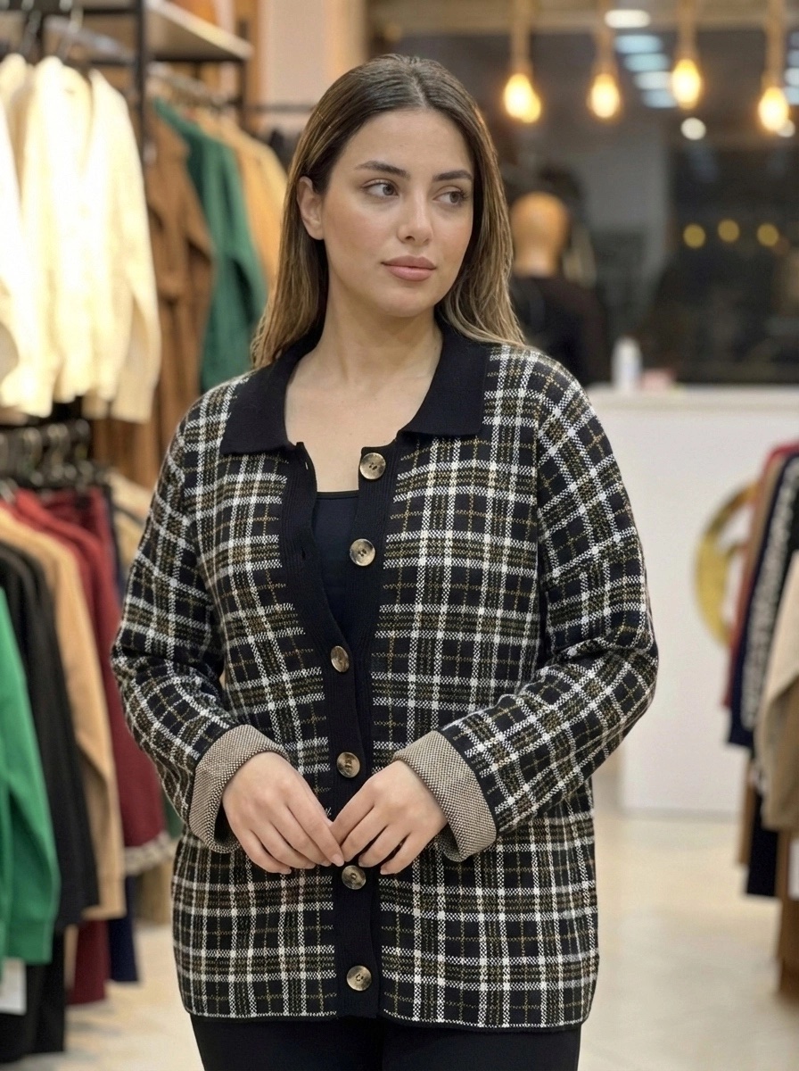 Gilet à Carreaux & Col Polo