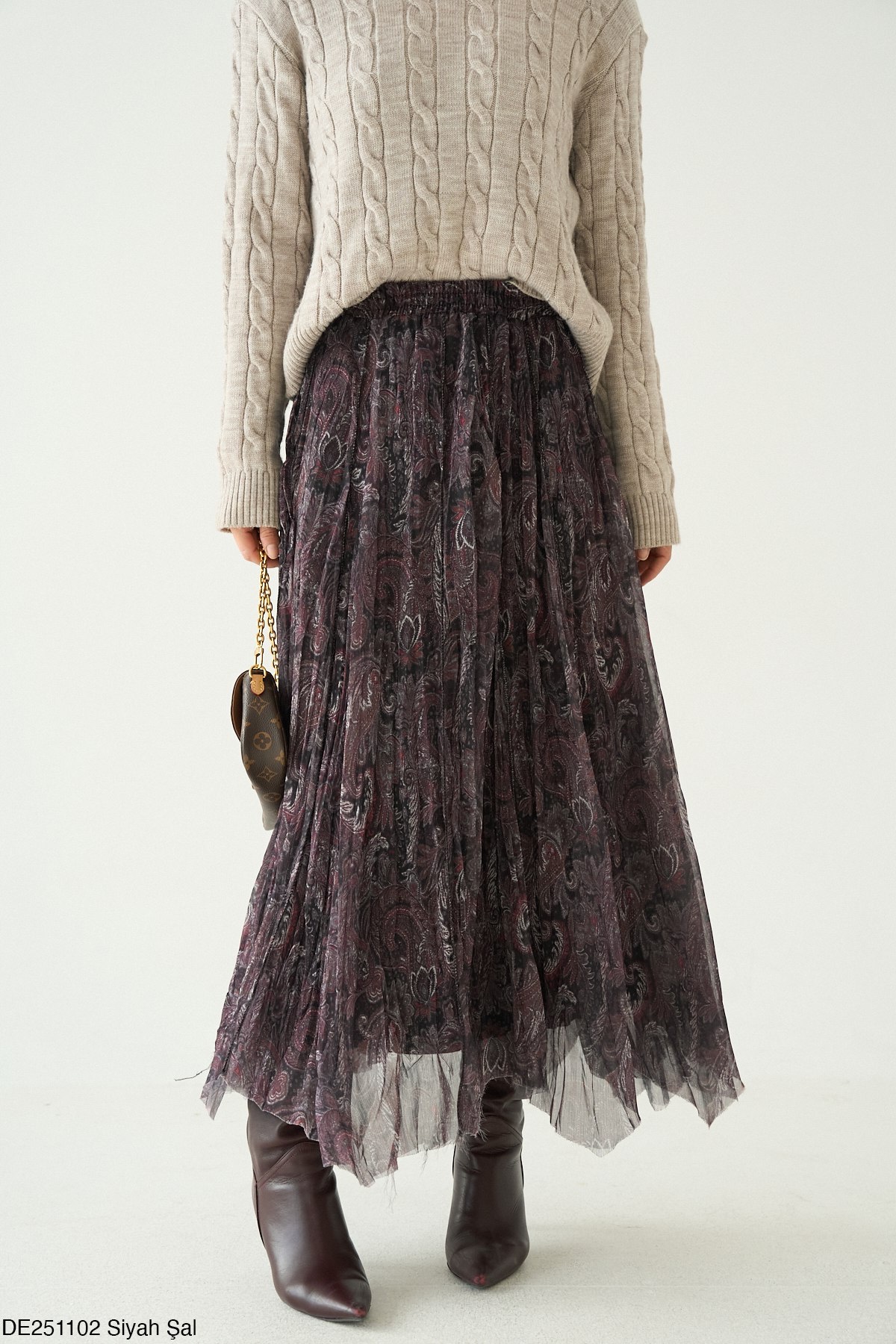 Jupe Plissée Imprimé en foulard.