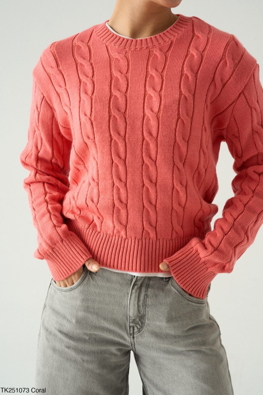 Pull Torsadé Col Rond. – Image 2