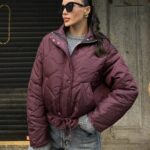 Blouson Matelassé Court Bordeaux