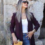 Blazer Fluide à Manches Froncées.