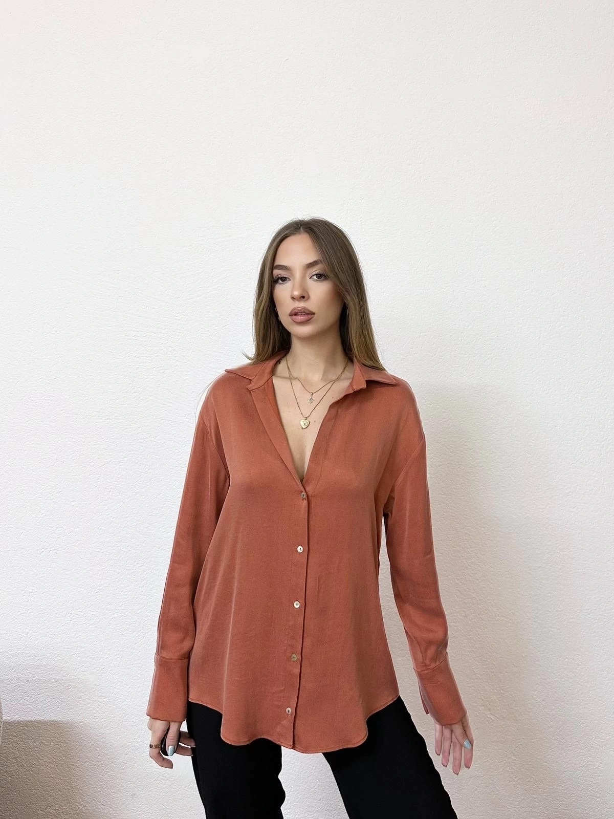 Chemise Soyeuse Brique