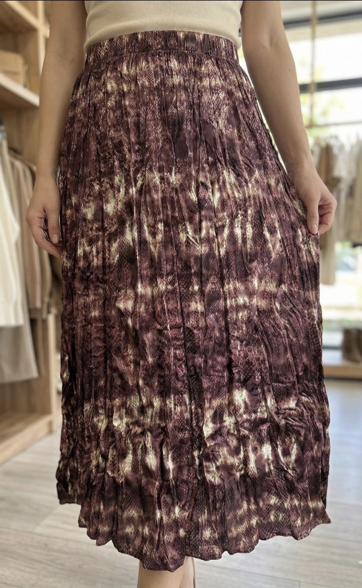 Jupe Longue Plissée Fluide.