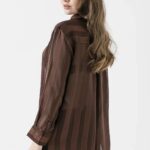 Chemise Transparente à Rayures Satinées