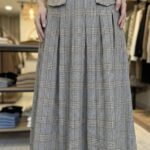 Jupe Midi Plissée Motif