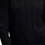 Pull Noir Torsadé