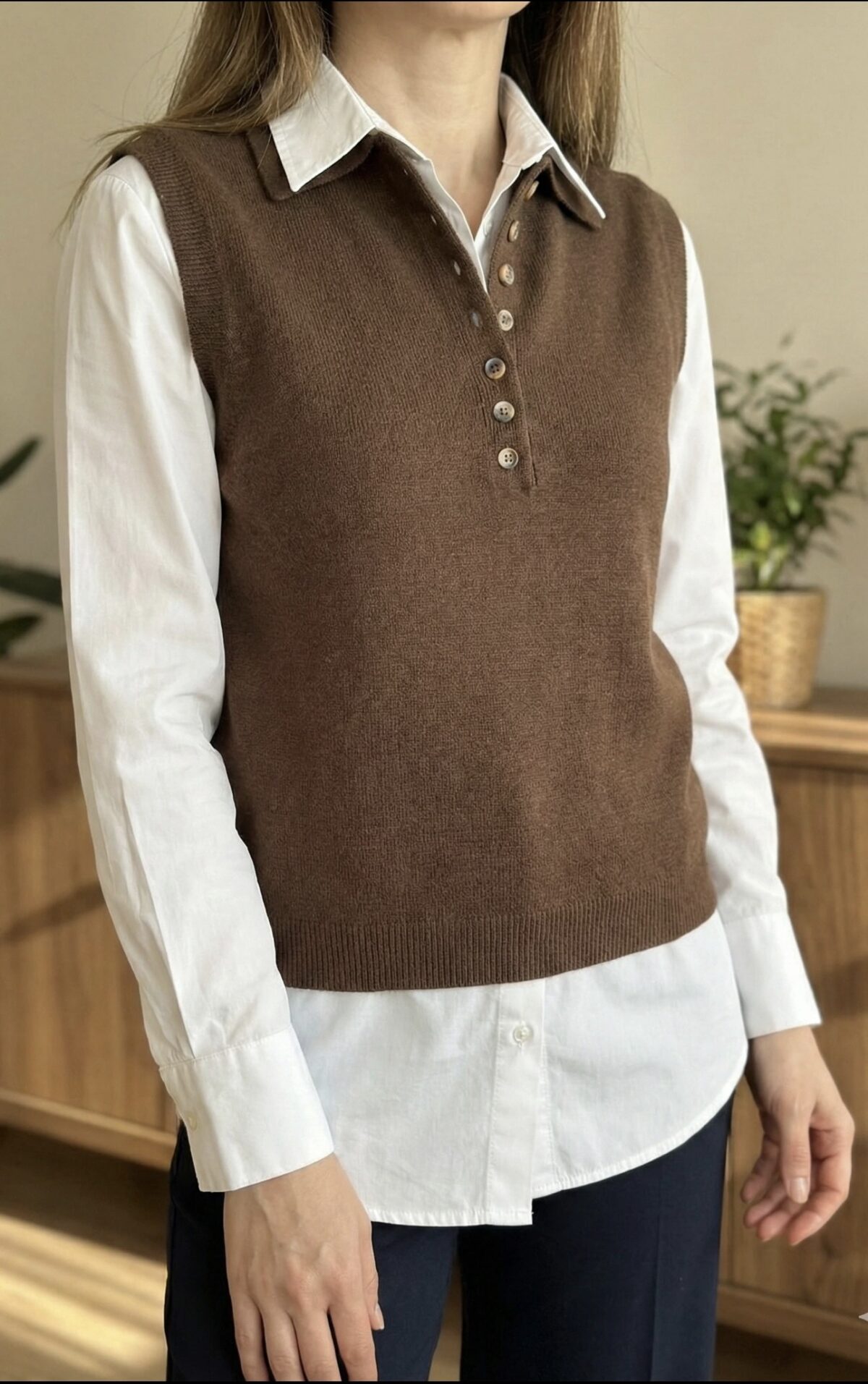 Pull Sans Manches Col Polo STD