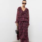 Robe Maxi "Dark Floral" – Volants & Esprit Rock