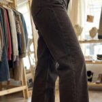 Jean vintage marron chocolat