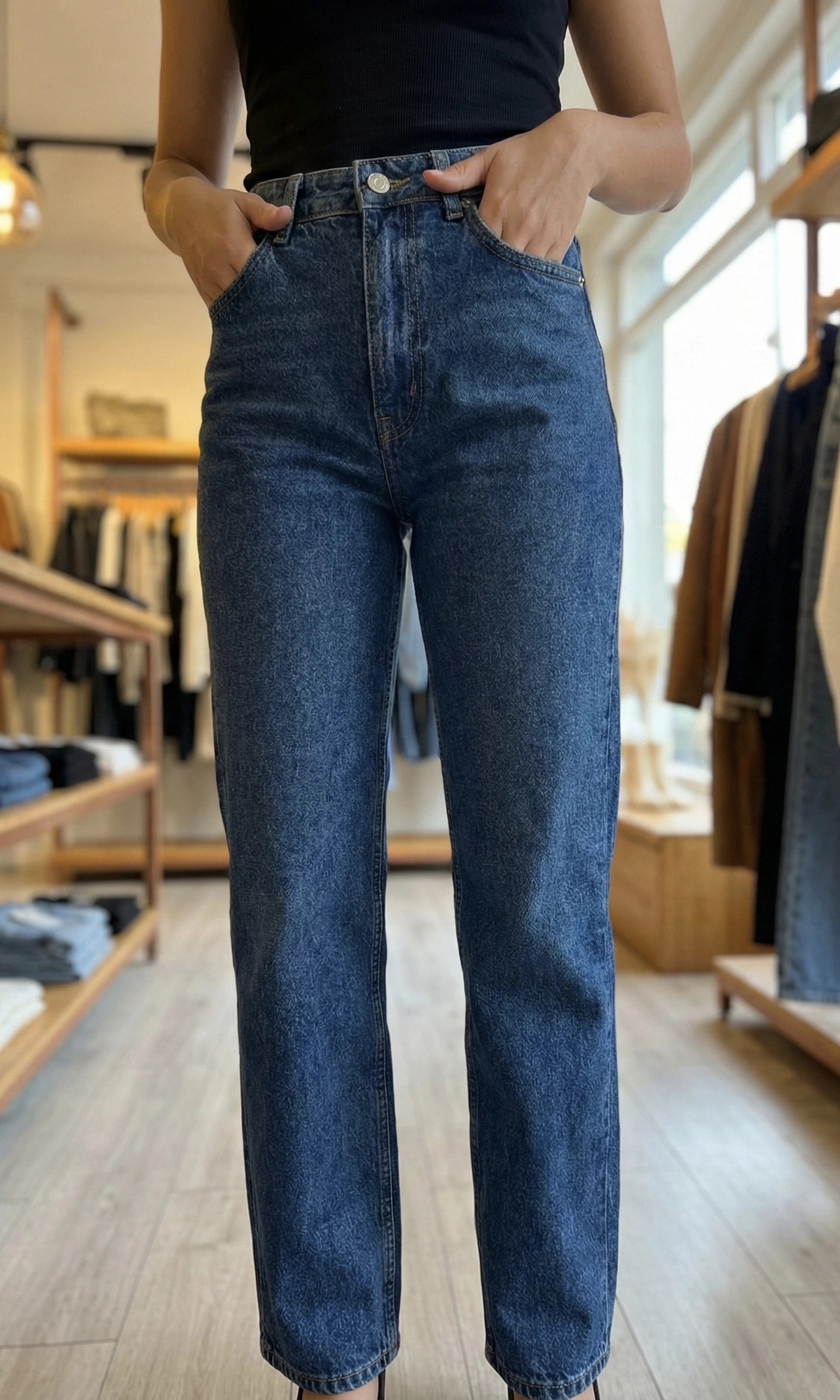 img_0820 Jean droit bleu vintage – Image 1