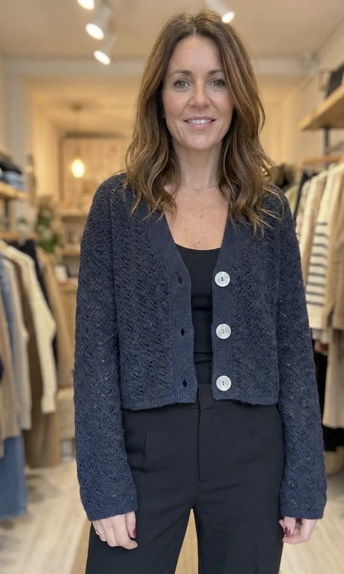 Gilet Court en Maille Texturée