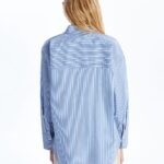 Chemise Rayée Oversize – Bleu & Blanc