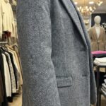 Veste Blazer Motif Chevrons - Gris Chiné & Noir