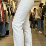 Jean Droit Taille Haute - Blanc Pur & Bas Fendu