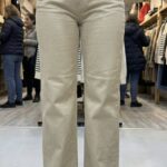Jean Droit Taille Haute - Beige Sable & Bords Francs