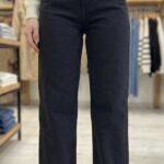 Jean Wide Leg Taille Haute - Noir Charbon