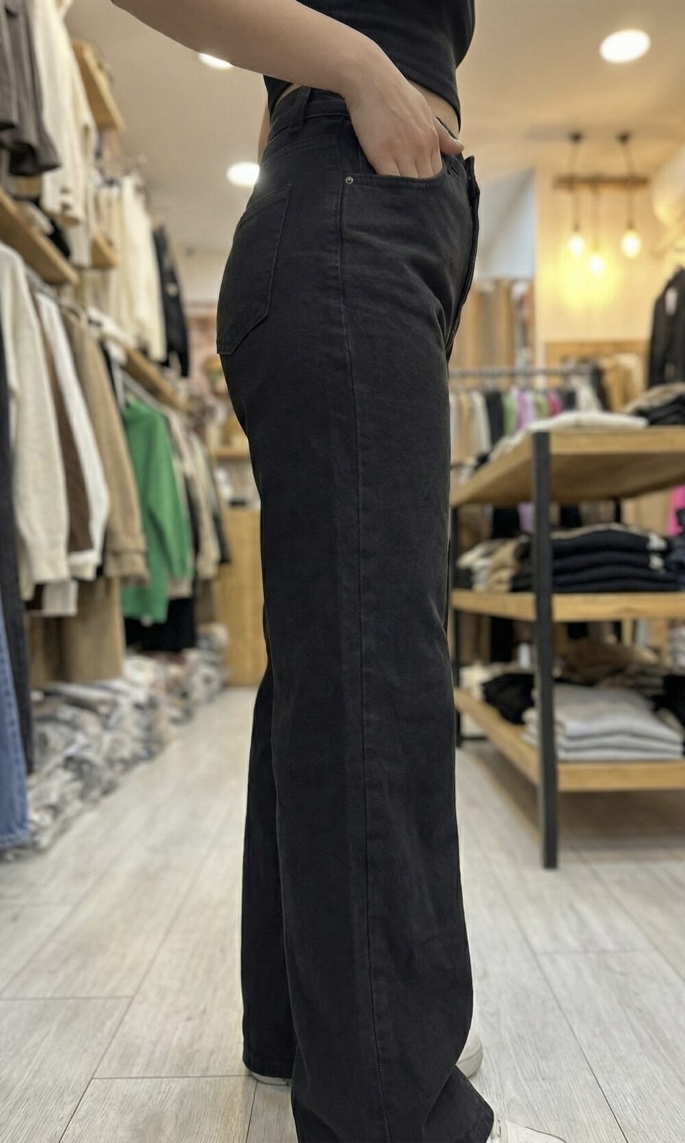 Jean Wide Leg Noir – Coupe Large & Fluide – Image 2