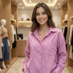 Chemise Oversize Texturée - Rose Tendre