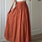 Jupe Longue Plissée – Taille Élastique & Fluide