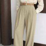 Pantalon Large à Pinces avec ceinture – Taille Haute