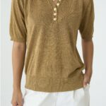 Polo Maille Lurex – Éclat doré& Boutons Dorés - STD