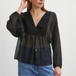 La Blouse Noire Bohème (Transparence & Broderie)