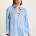Chemise Fluide Satinée - Bleu Ciel