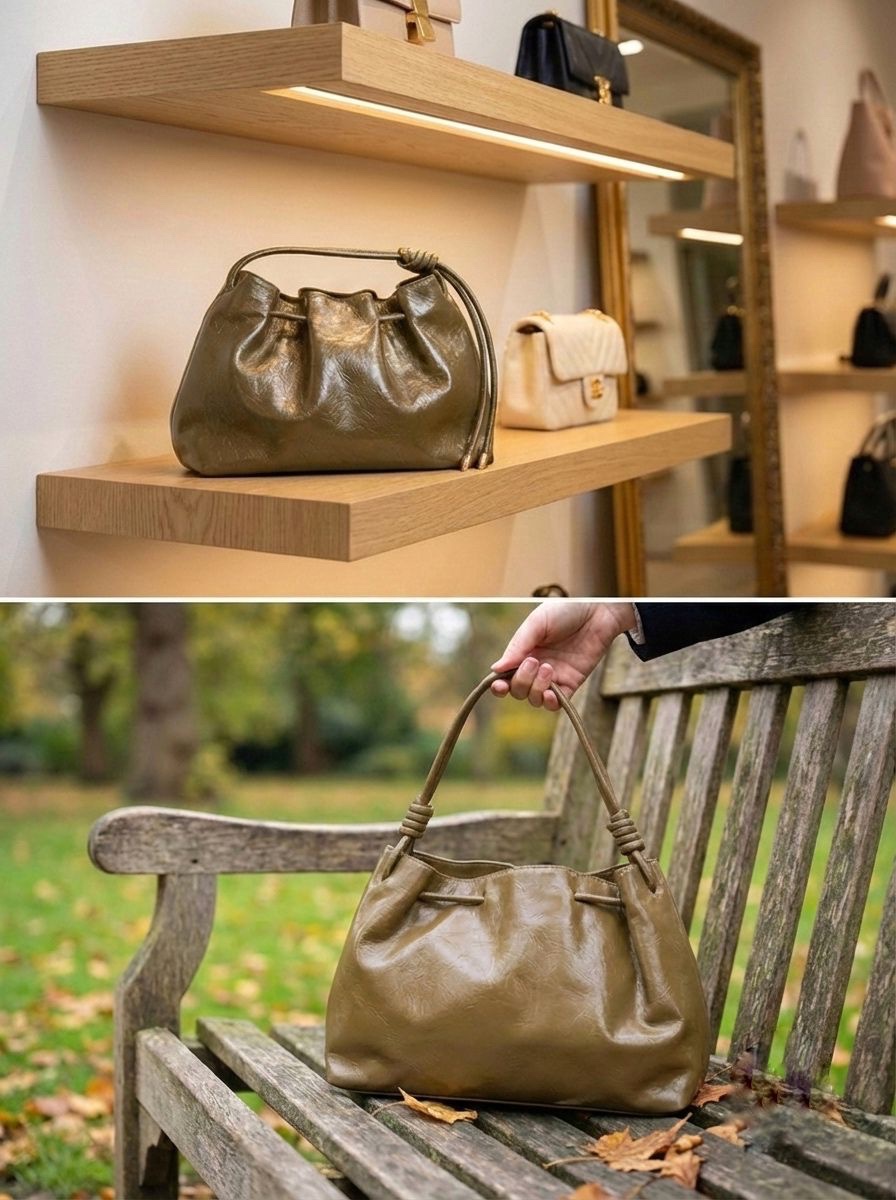 477e917e-58fb-438e-947d-1f9c8f2da0b6-2 Sac à main "croissant" souple en cuir – Image 1