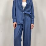 Ensemble Denim Fluide "Casual Chic" - Chemise & Pantalon Large