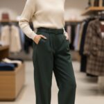 Pantalon Large avec Ceinture Assortie