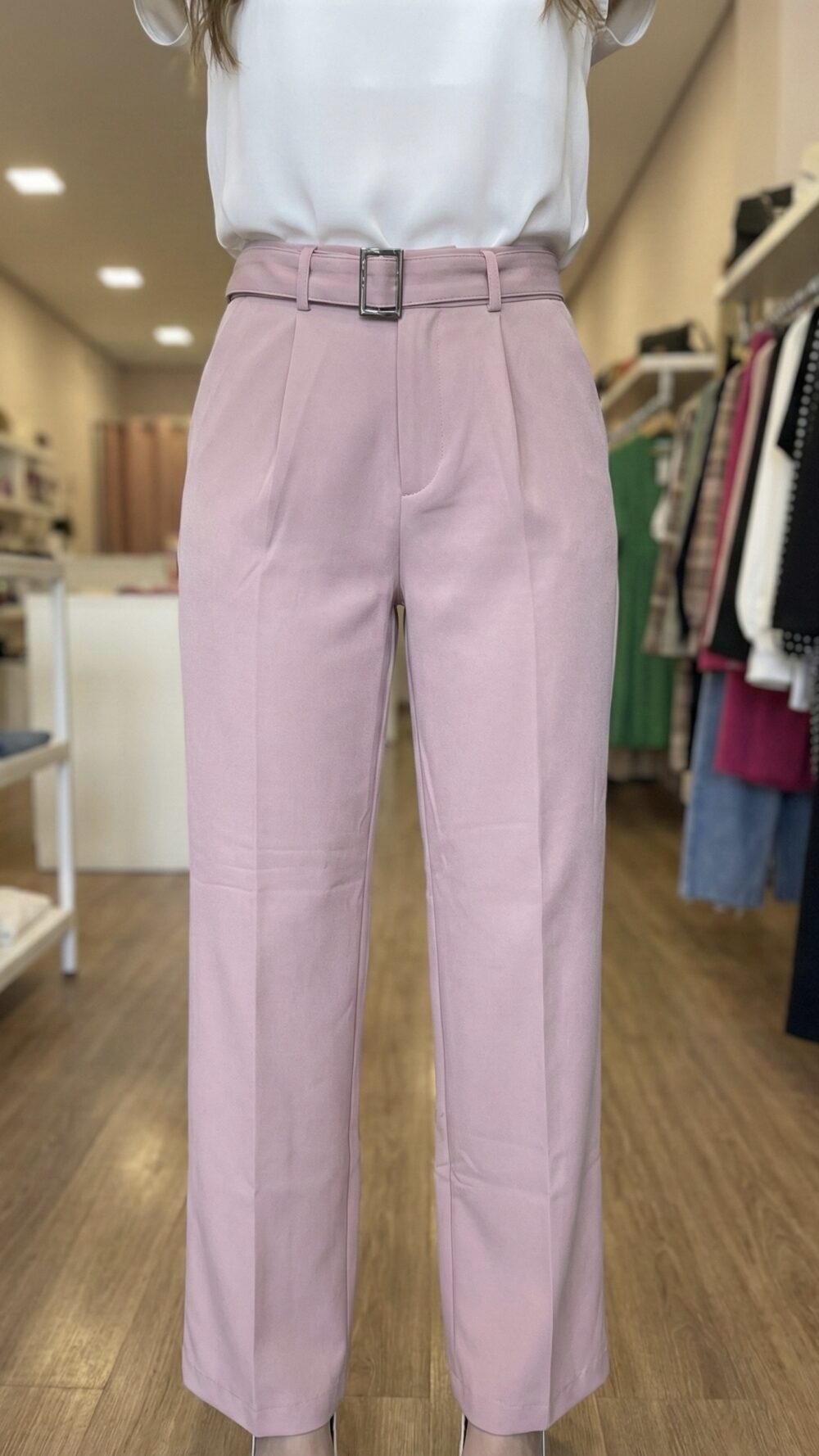 Pantalon Large avec Ceinture Assortie – Image 2