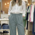 Pantalon Palazzo Taille Haute à Pinces