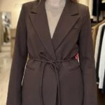 Veste Blazer Femme à Ceinture Cordon – Élégance & Structure