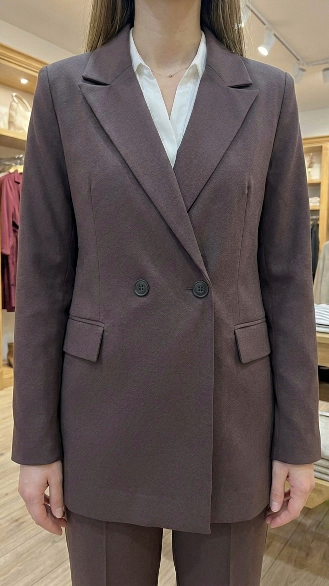 img_1637 Blazer croisé marron négre taille S – Image 1