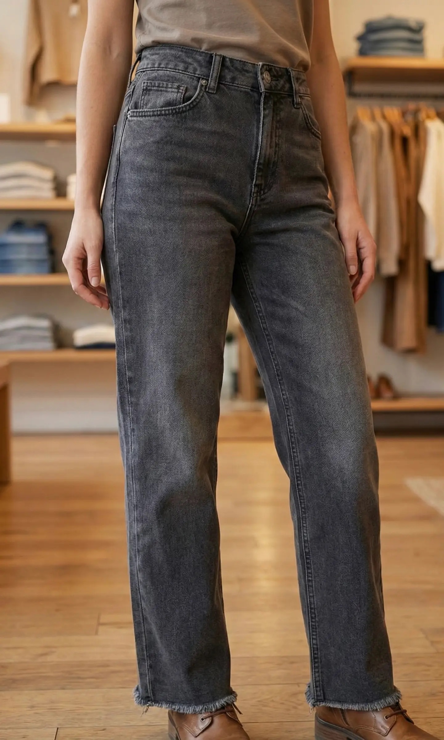 img_8793 Jean Gris Taille Haute – Image 1