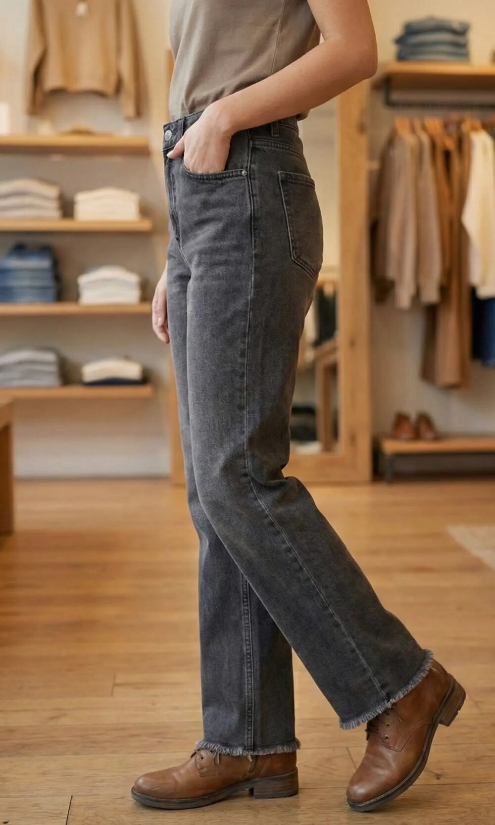 Jean Gris Taille Haute – Image 2