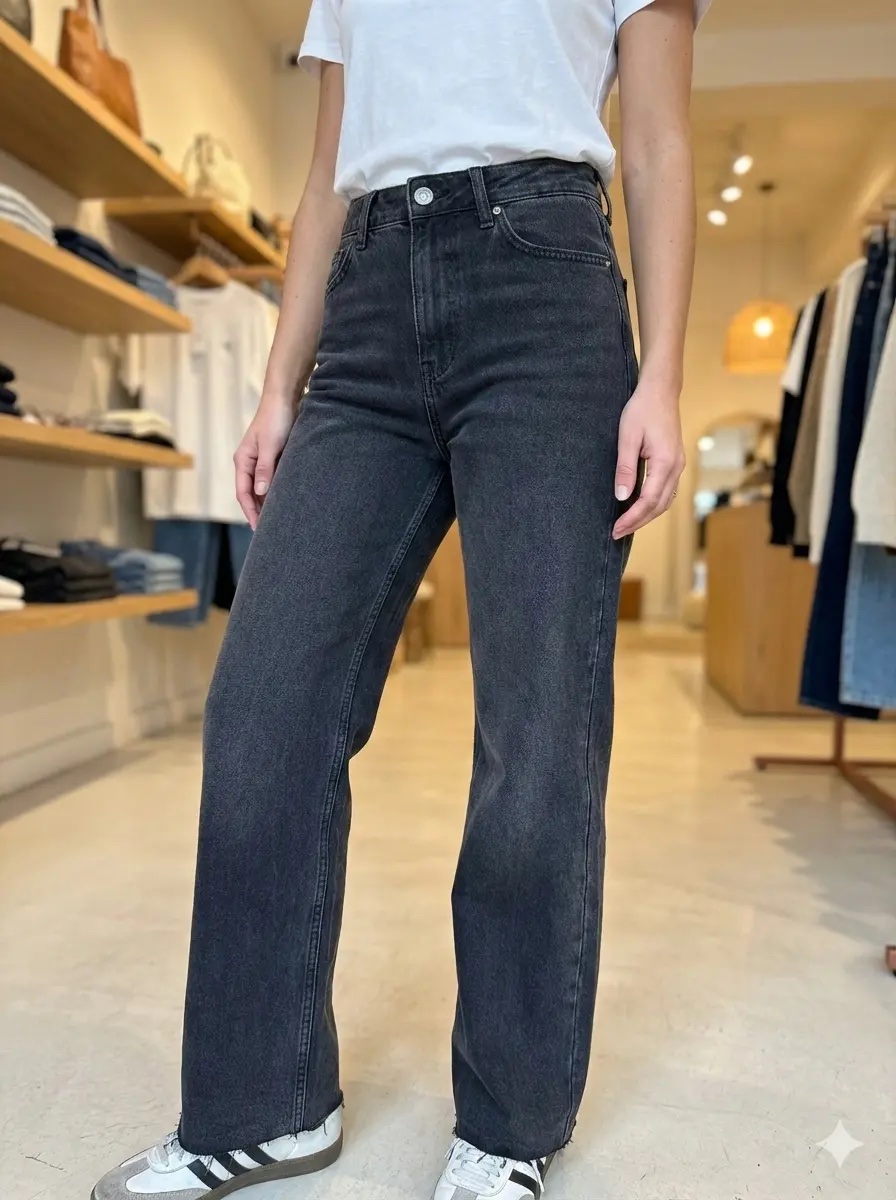 img_8823 Jean Wide Leg Gris Anthracite (Bord Franc) – Image 1