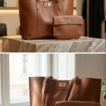 Sac en cuir tendance avec pochette