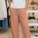 Pantalon Large Fluide Terracotta