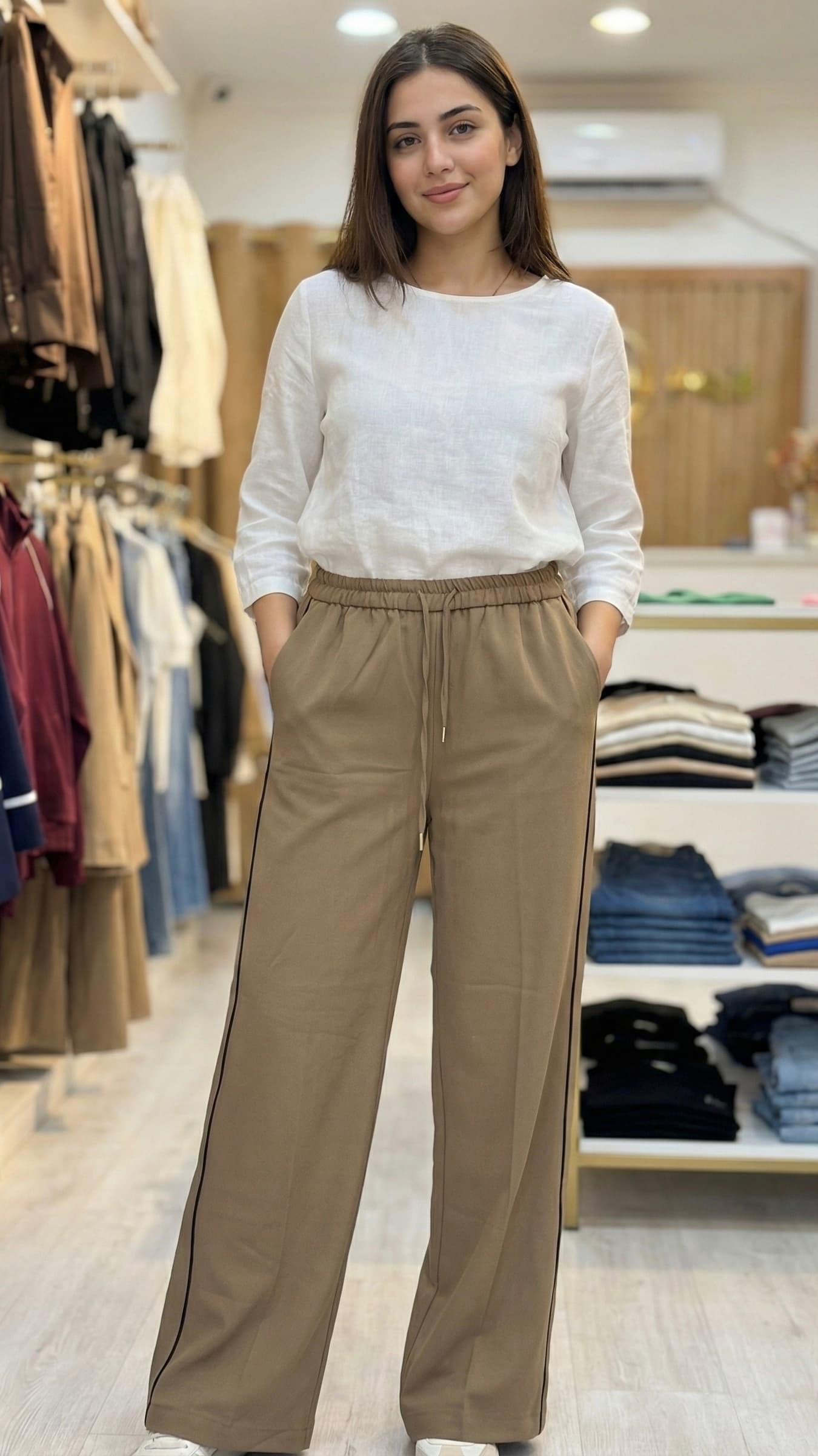 img_9312-2 Pantalon Détente Fluide avec Liseré Contrastant Taille S – Image 1