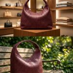 Sac Hobo en Cuir Tressé Main