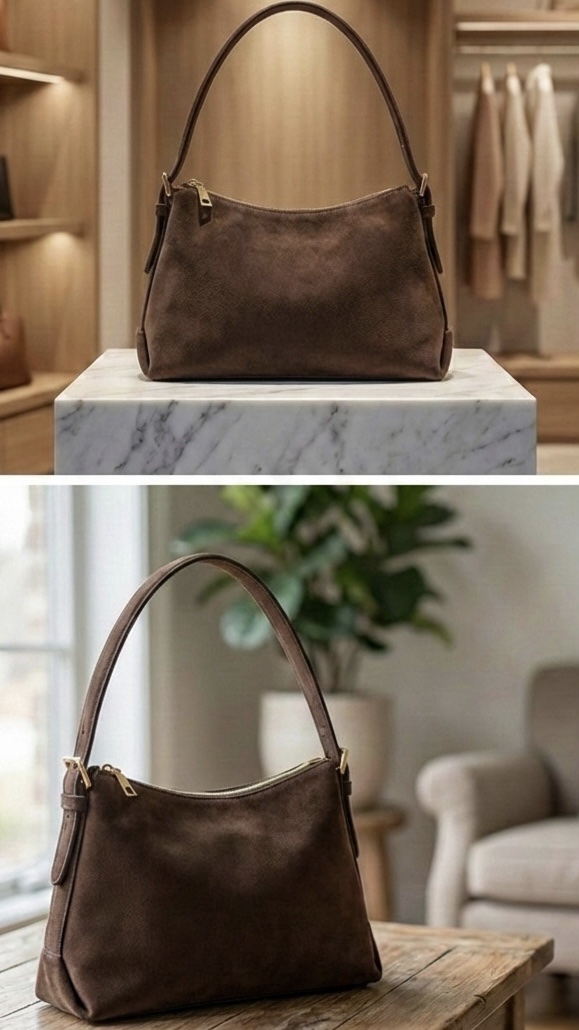 img_9390 Petit Sac Baguette en Daim – Image 1