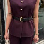 Ensemble top pantalon avec ceinture