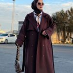 Trench-Coat Oversize en Laine Mélangée Chocolat Profond